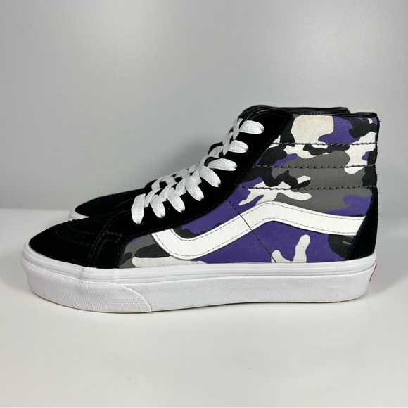 Vans Old Skool Sk8-Hi Purple Camo High Top Skate Shoes Sneaker Men 6 Women’s 7.5 - Picture 4 of 16